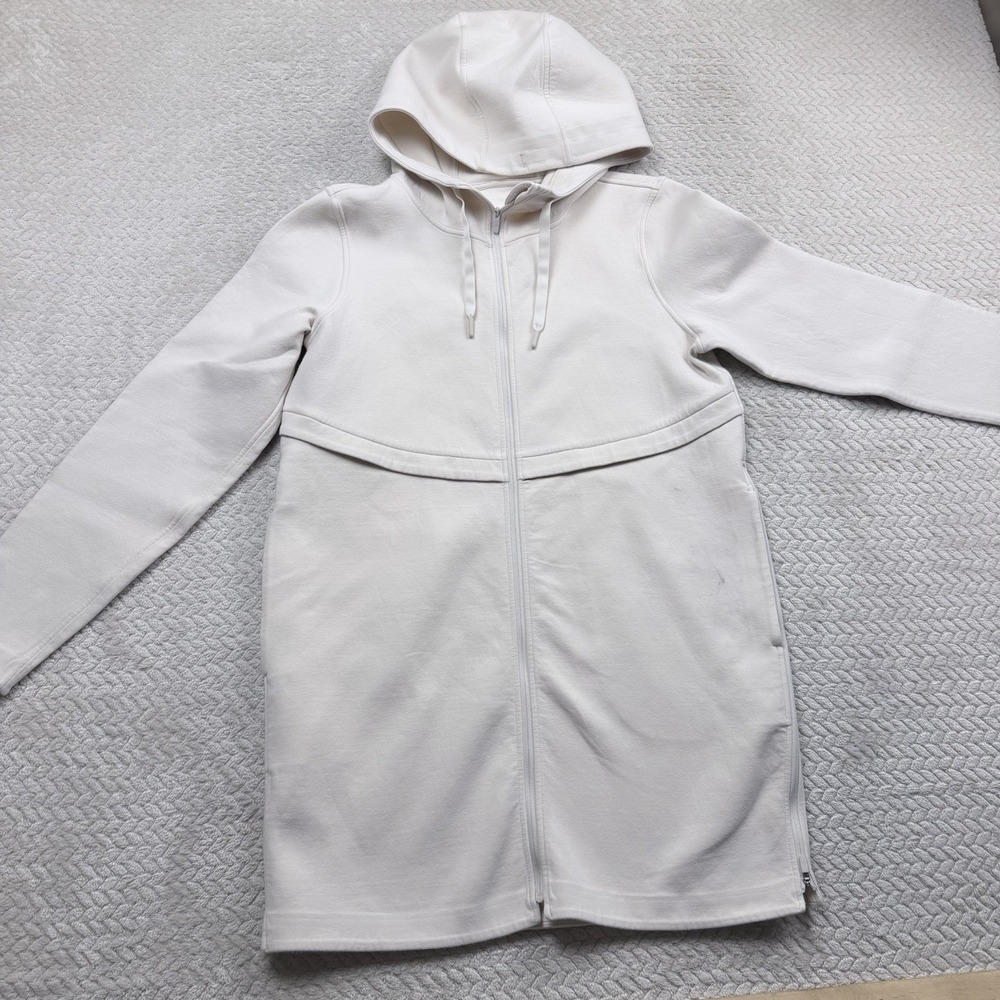 Lululemon Long Horizons Hoodie Off White Dress Heavyweight Full Zip Size 10 EUC